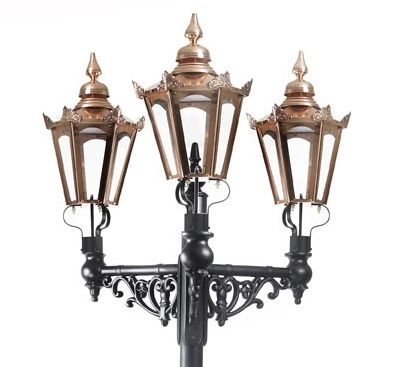 Triple Headed Hexagonal Lamp Post Set
