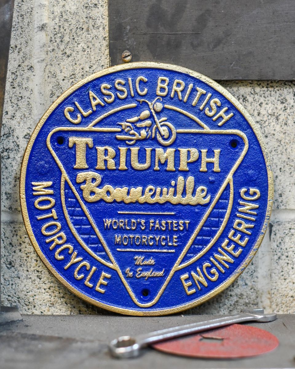 Cast Iron "Triumph Bonneville" Sign