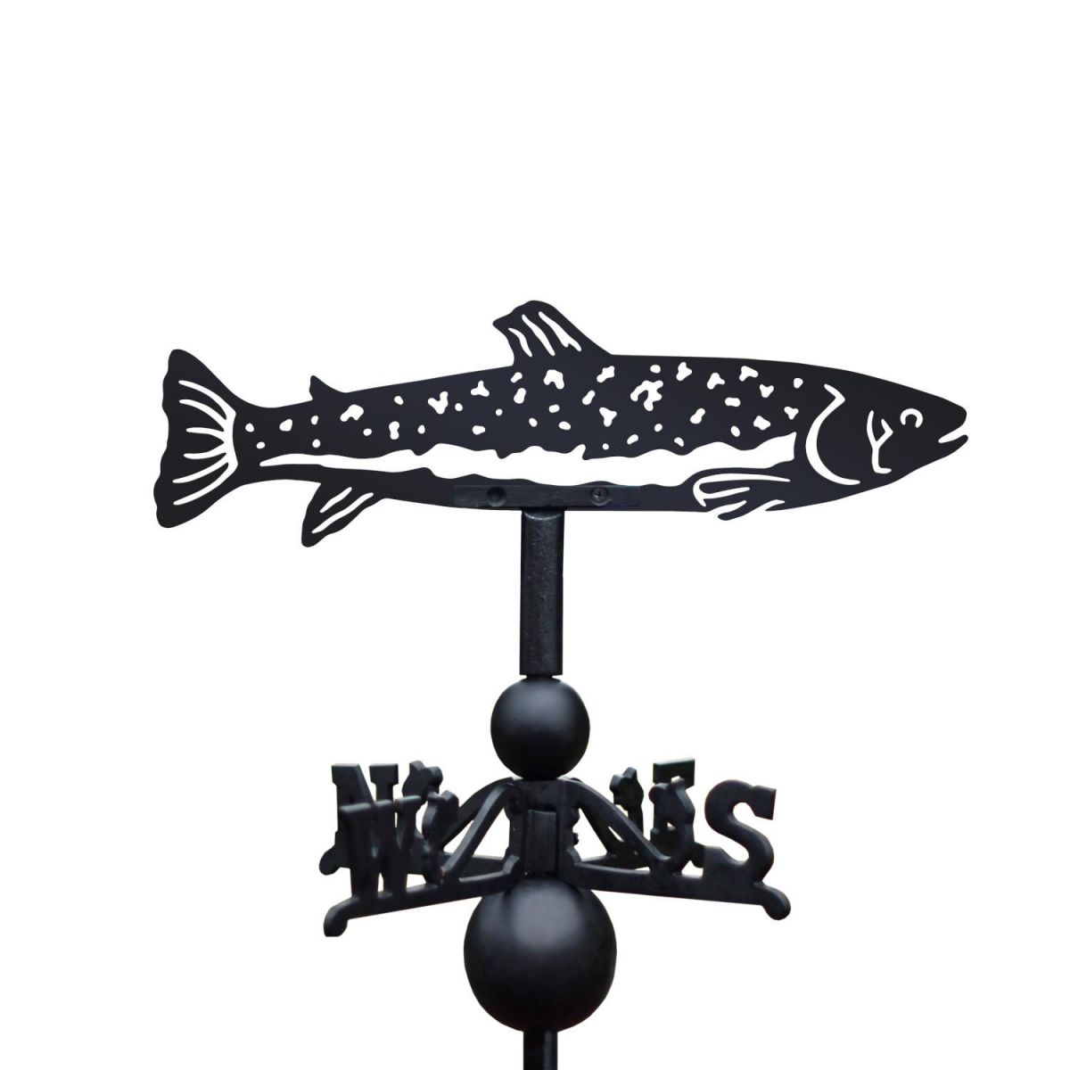 Trout fish weathervane on a white background