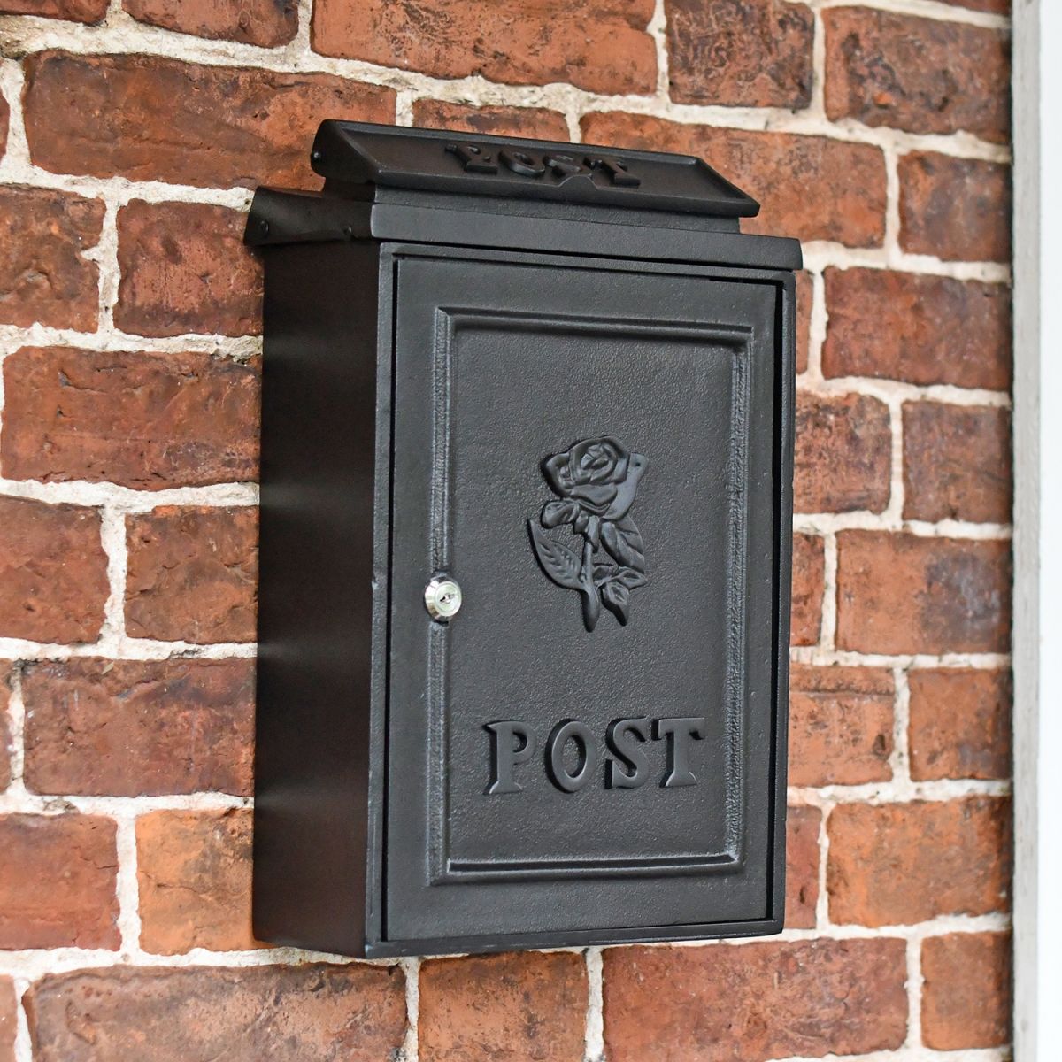 Cast Iron Black Wall Mounted Post Box Cast Iron Black Wall Mounted Post Box