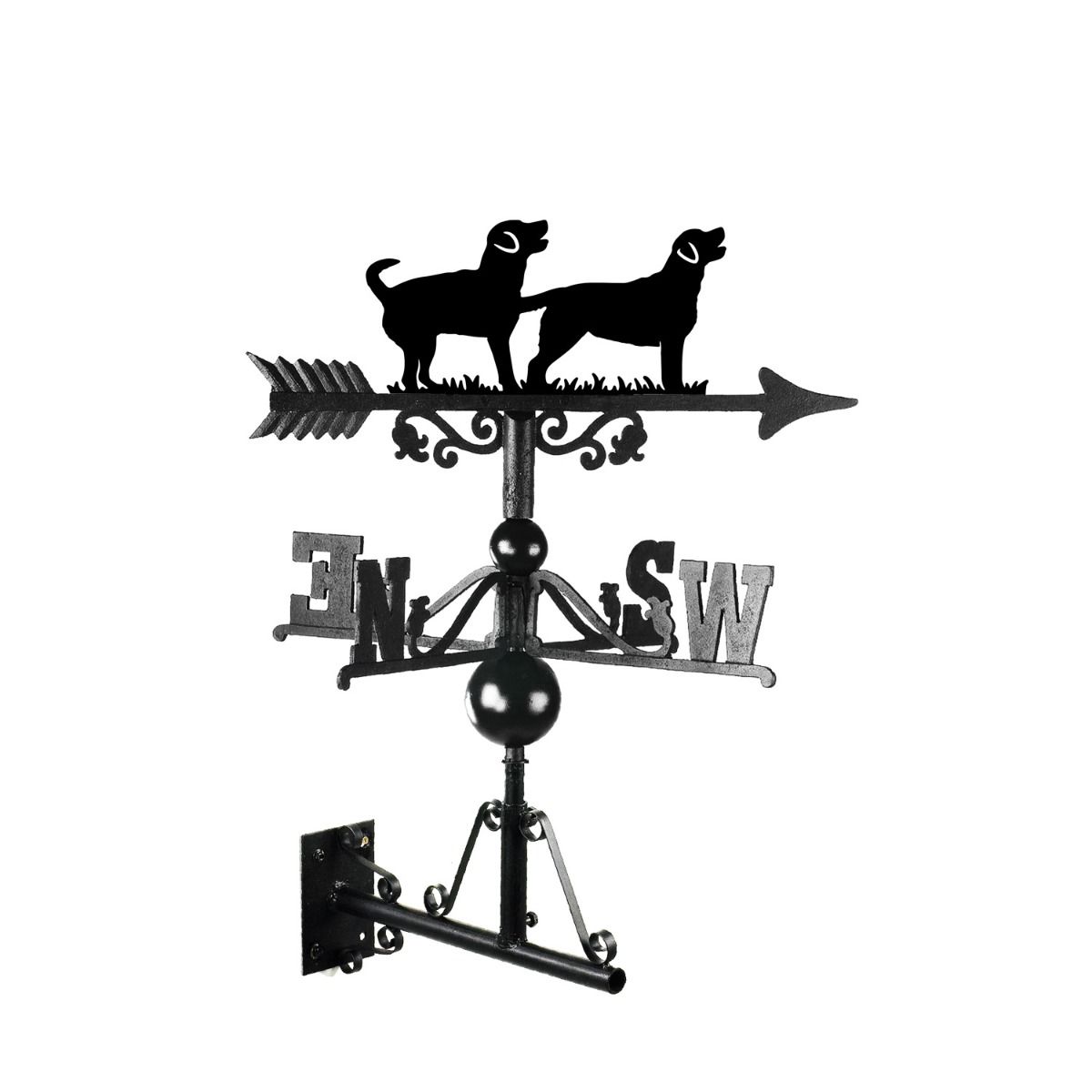Two Labradors Weathervane On White Background
