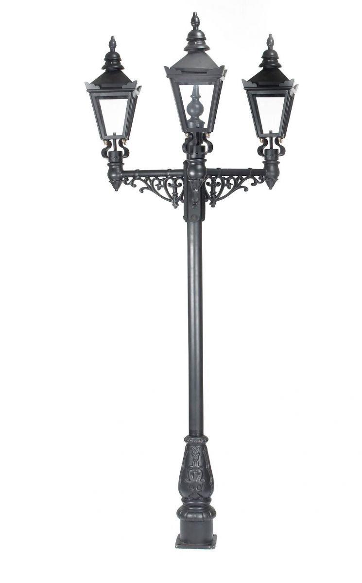 Two Metre Triple Headed Lamp Post Set