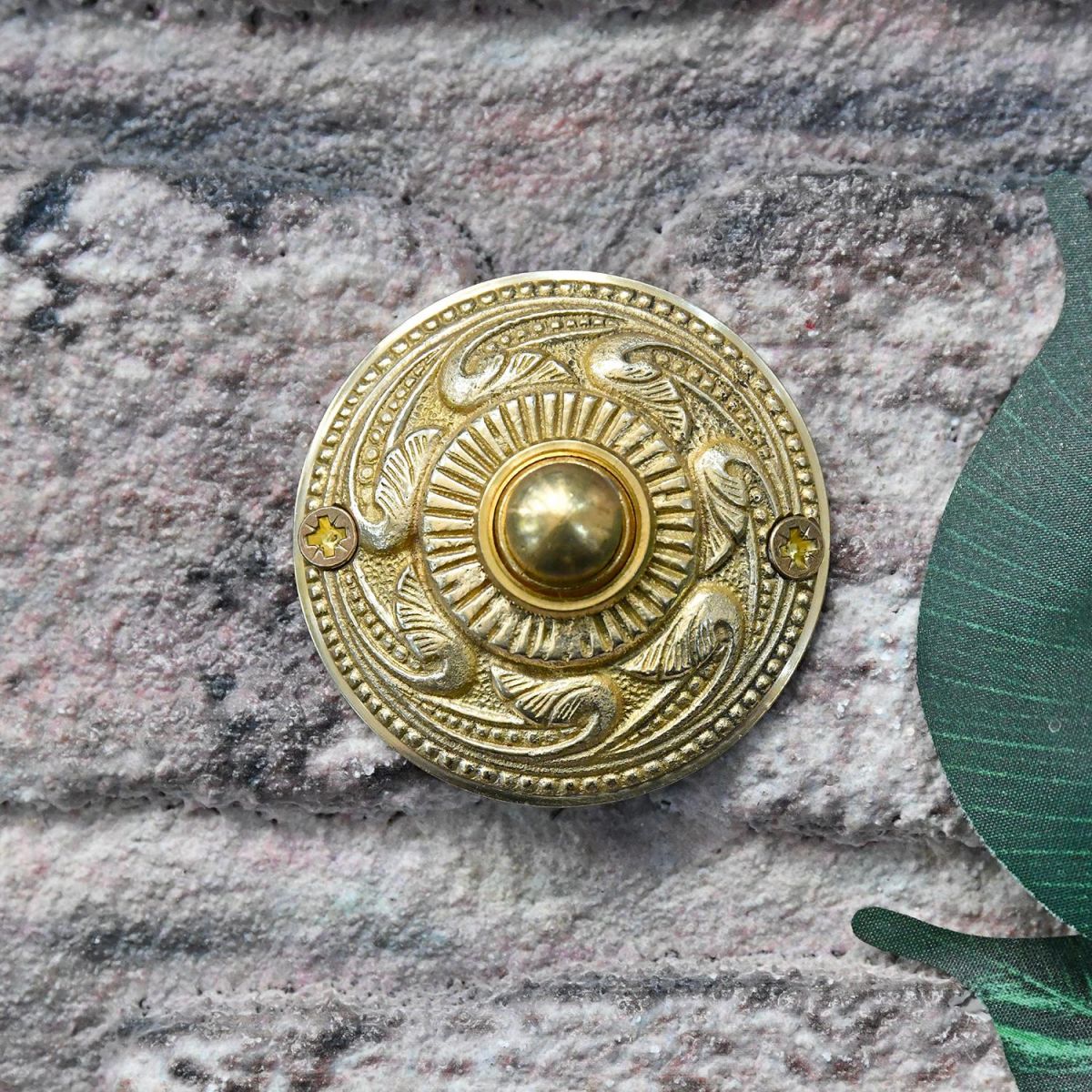 Polished Brass "Rococo" Bell Push 