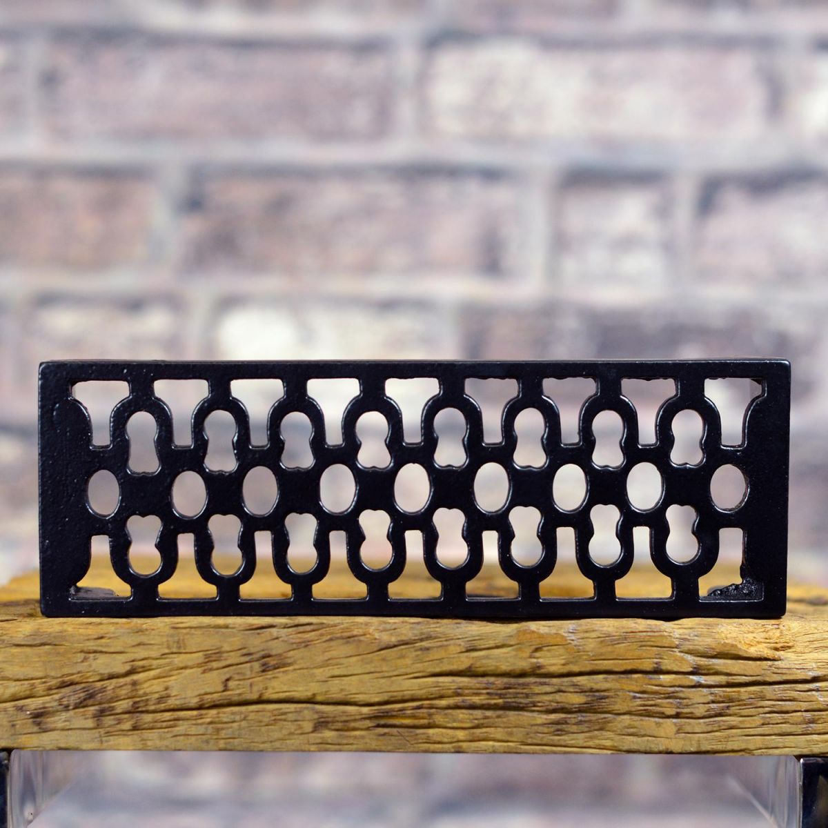 Front View of the Antique Satin Black 9¼" x 3" Cast Iron Air Brick