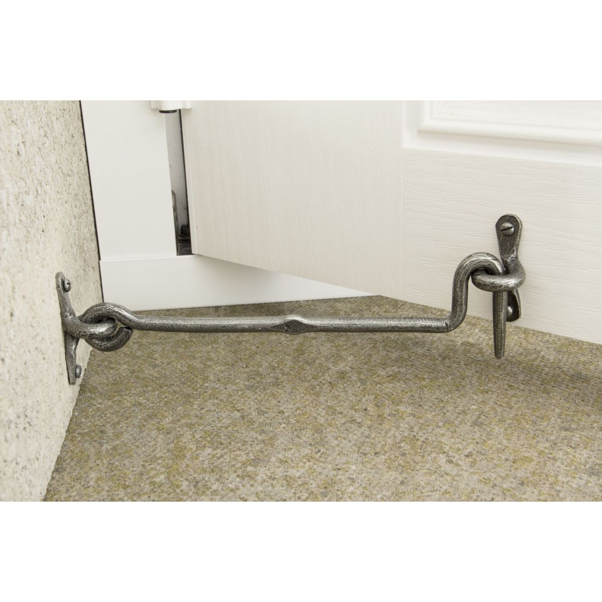 Forged Iron Cabin Hook Pewter 18"