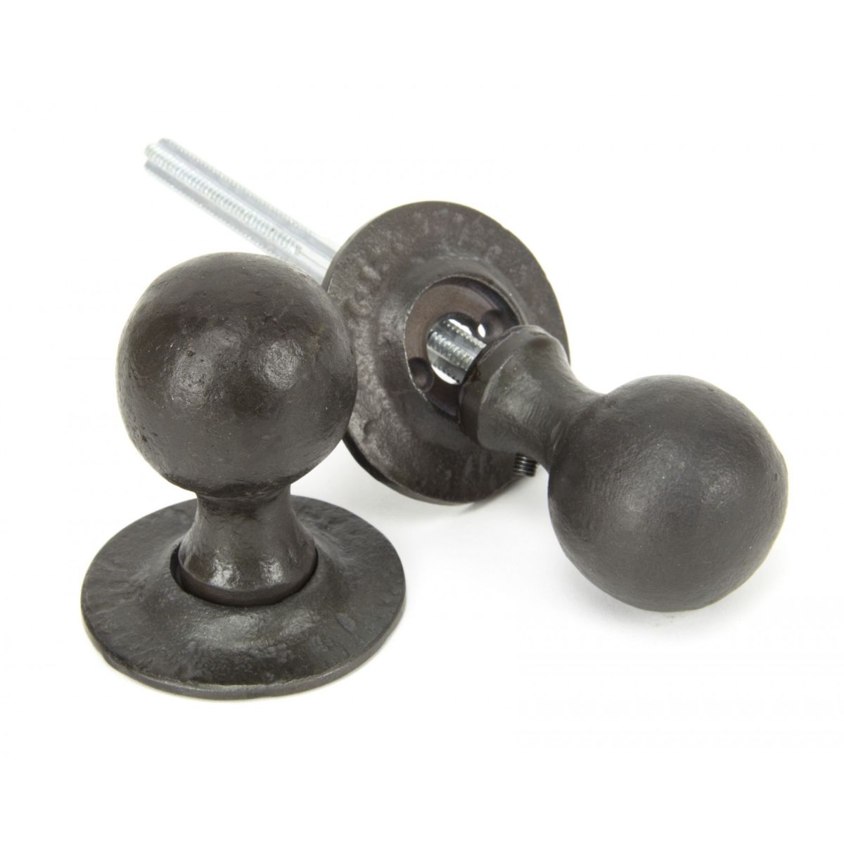 Beeswax Ball Mortice or Rim Knob Set with Escutcheons
