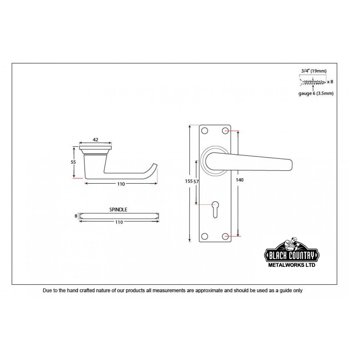 Deluxe Lever Lock Set Dimensions  Deluxe Lever Lock Set Dimensions