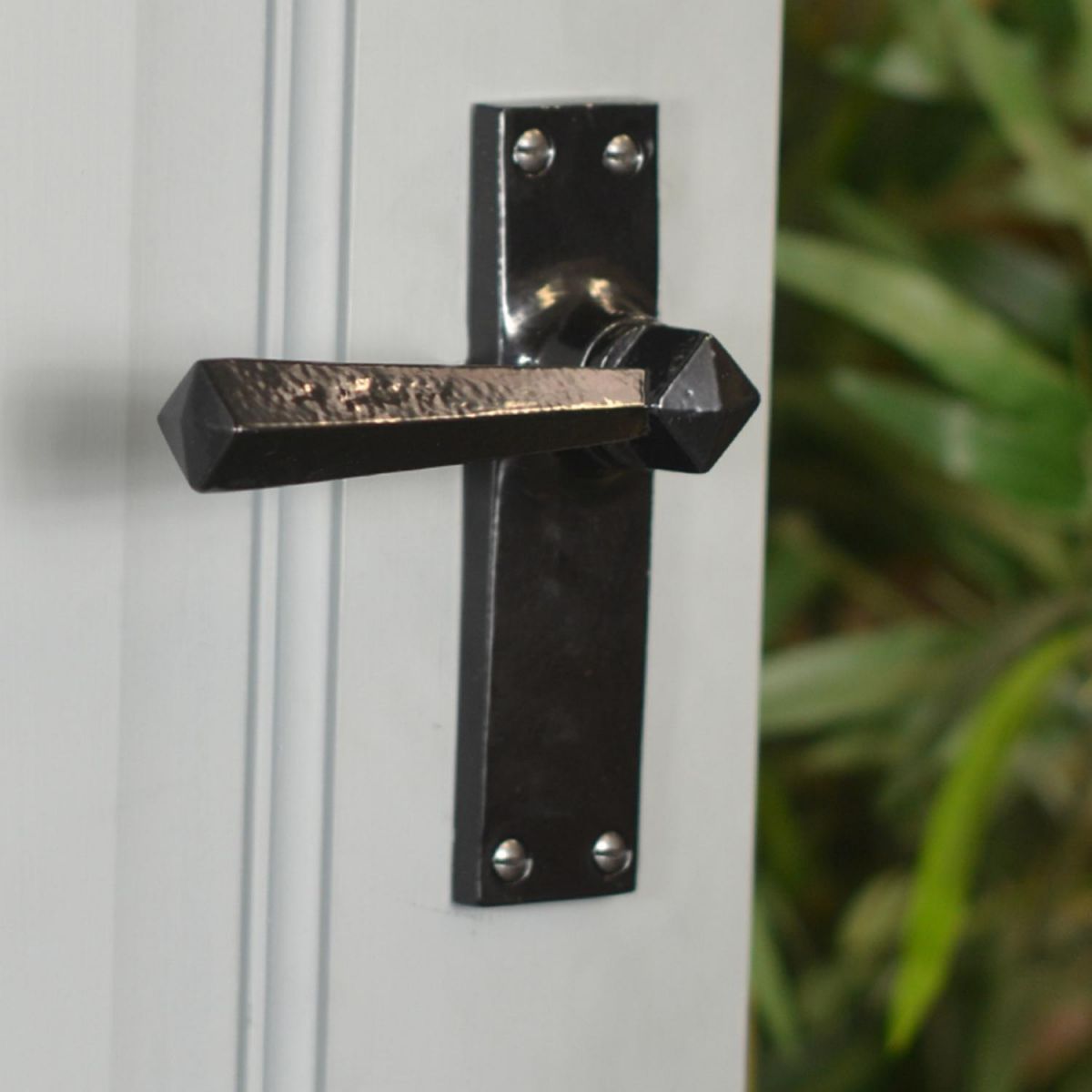 "Peregrine" Latch Set on Grey Door 