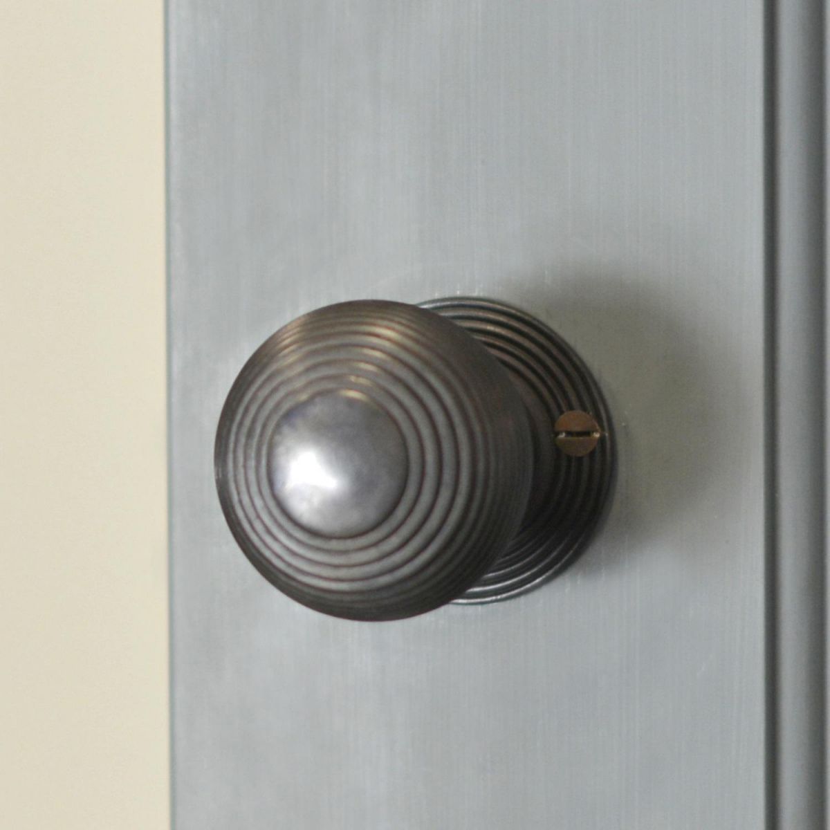 Dark Bronze Door Knob with Beehive Design 
