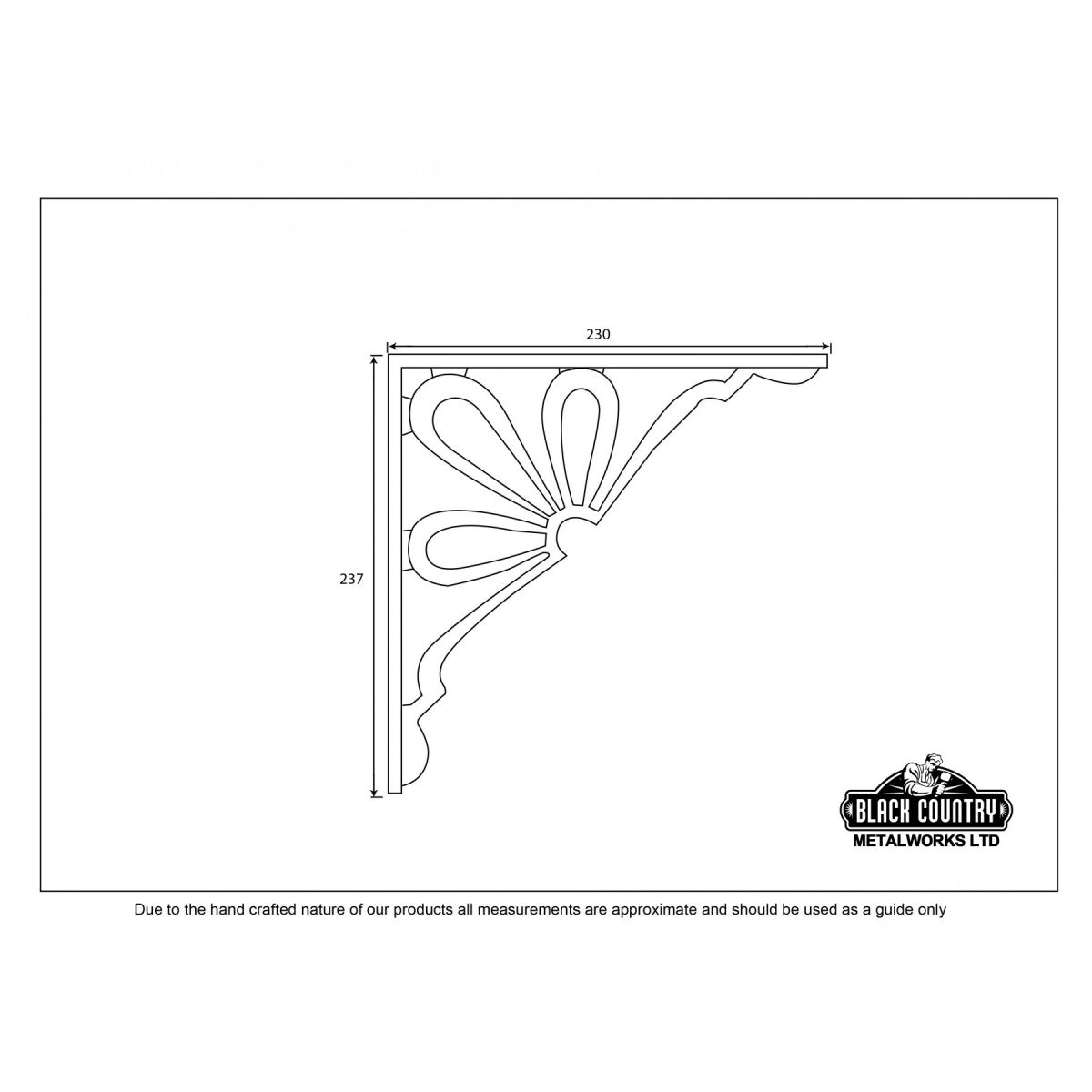 Flower Shelf Bracket - Dimensions  Flower Shelf Bracket - Dimensions