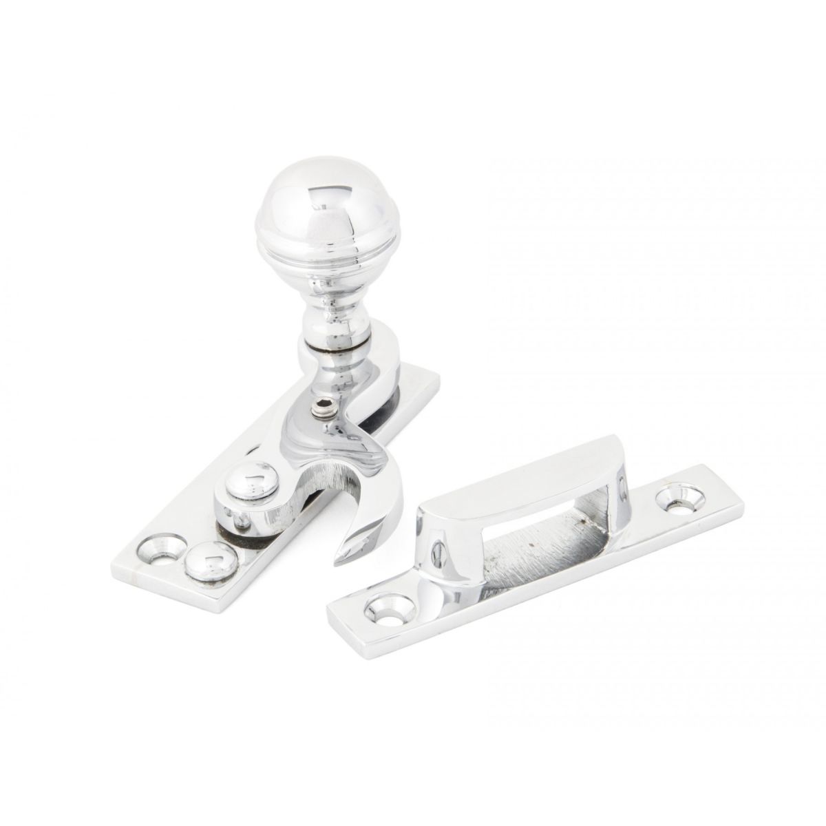 Hook Sash Fastener with Key Bright Chrome  Hook Sash Fastener with Key Bright Chrome