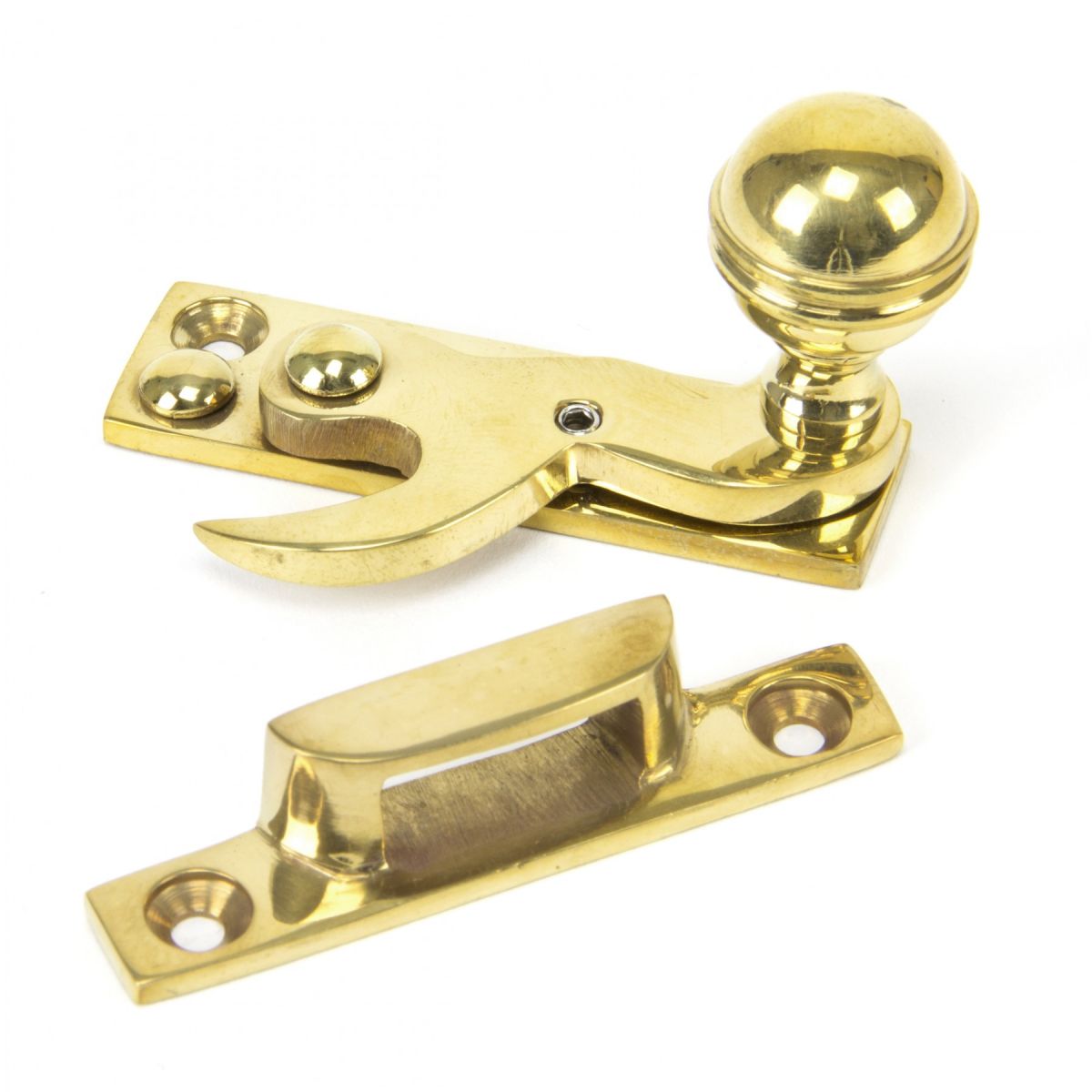 Hook Sash Fastener with Key Polished Brass  Hook Sash Fastener with Key Polished Brass