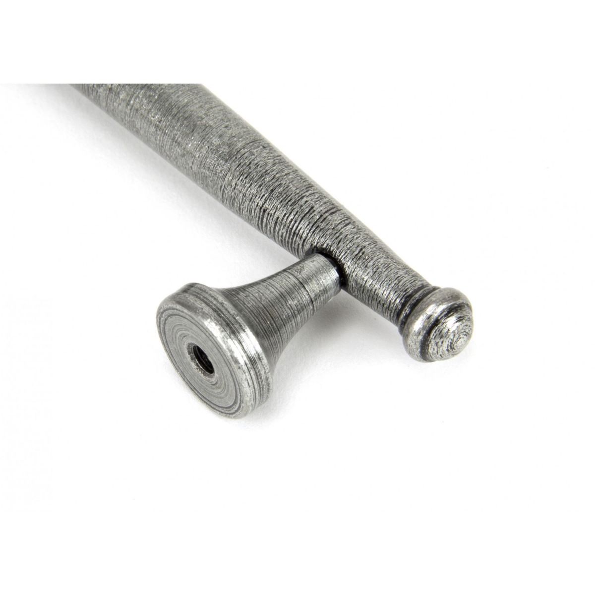 Close up of fixing detail on Traditional Pewter Pull Handle  Close up of fixing detail on Traditional Pewter Pull Handle