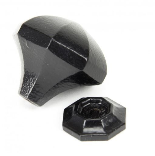 Side View of Steel Powder Coated Octagonal Cabinet Knob - 39mm