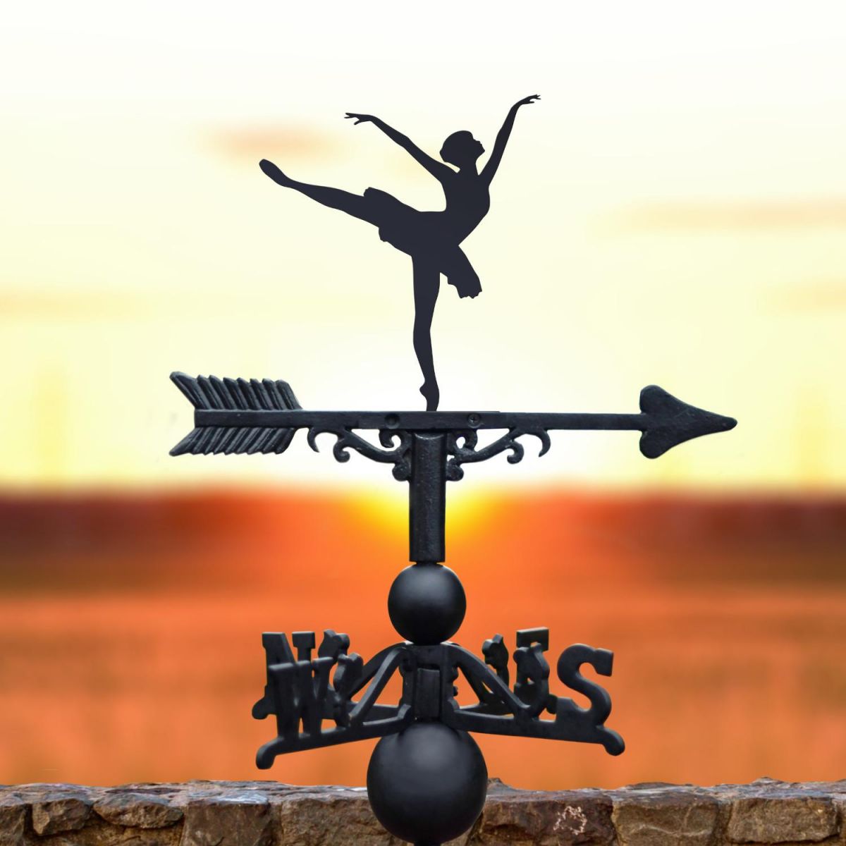 Ballerina Weathervane in Situ