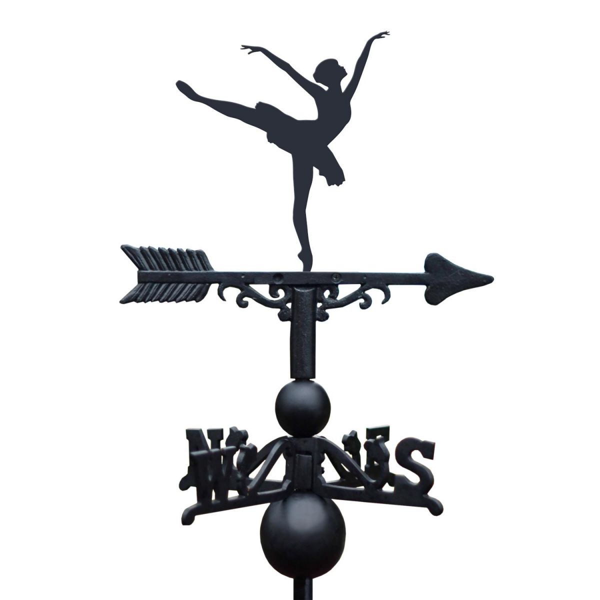 Ballerina Weathervane on White Background