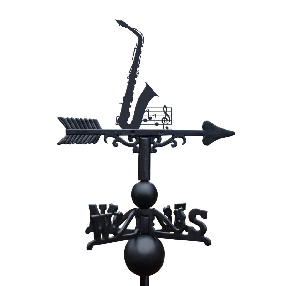 Sax Weathervane on White Background