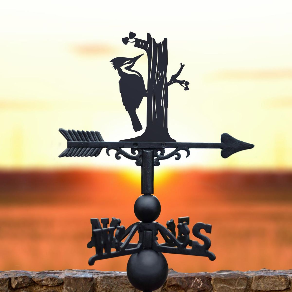 Weathervane with Woodpecker Topper in Situ