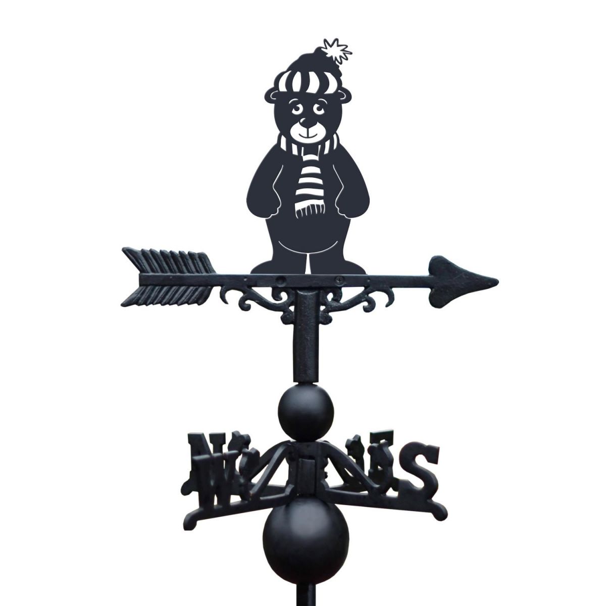 Teddy Bear Weathervane on White Background