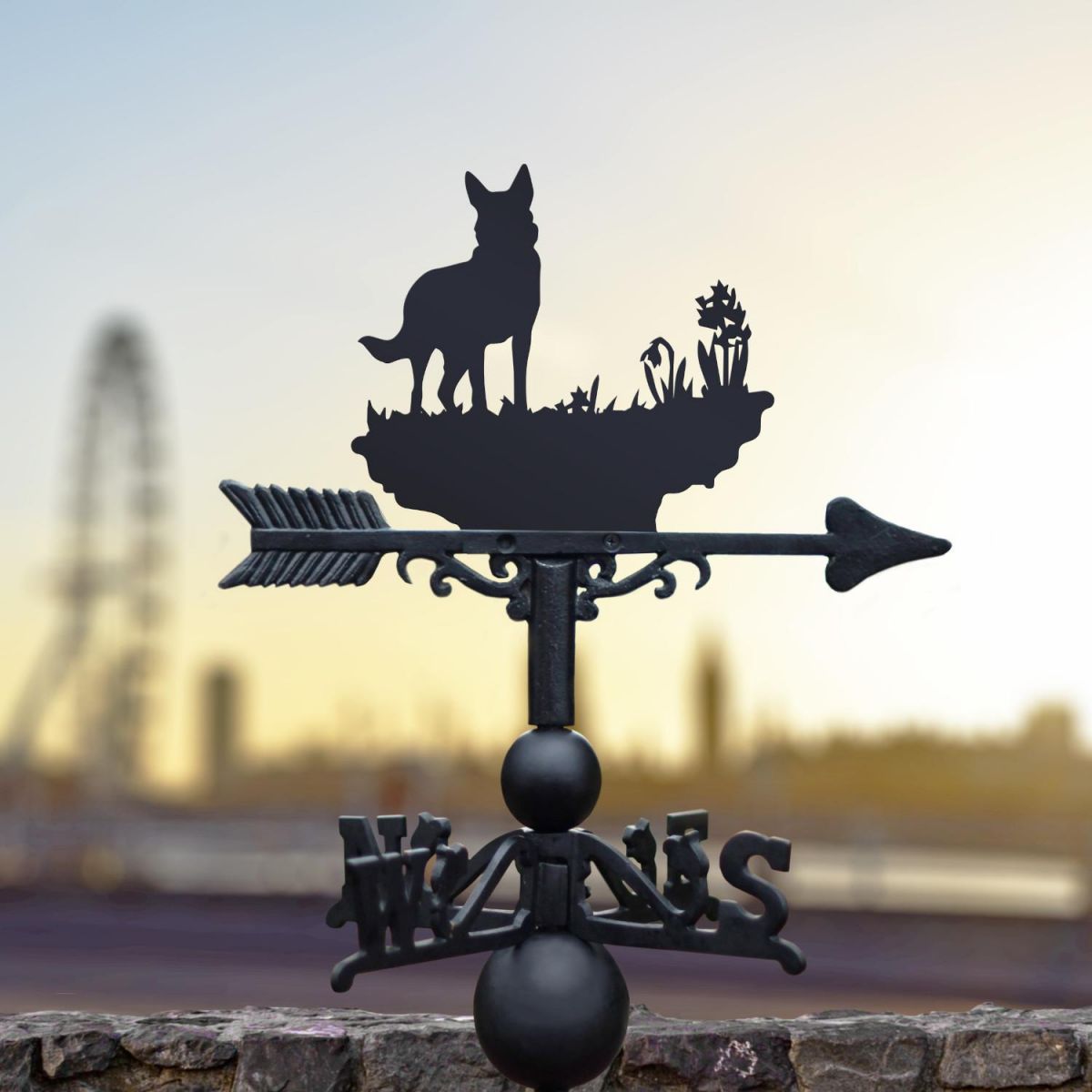 Weathervane with German Shephard Motif