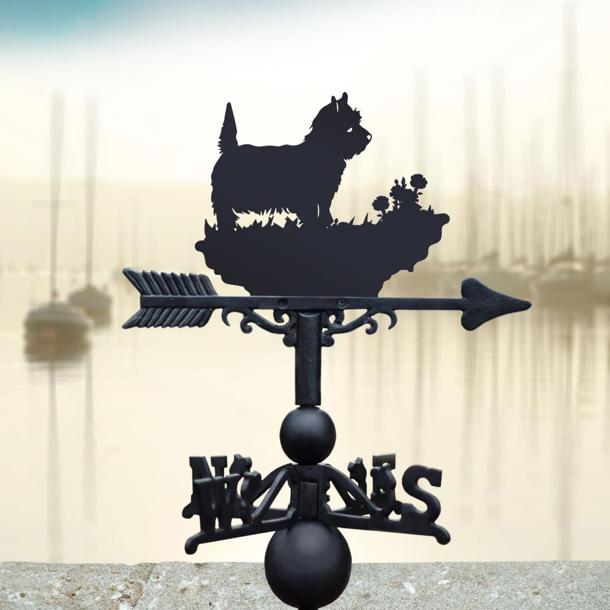 Weathervane with West Highland White Terrier Topper Weathervane with West Highland White Terrier Topper