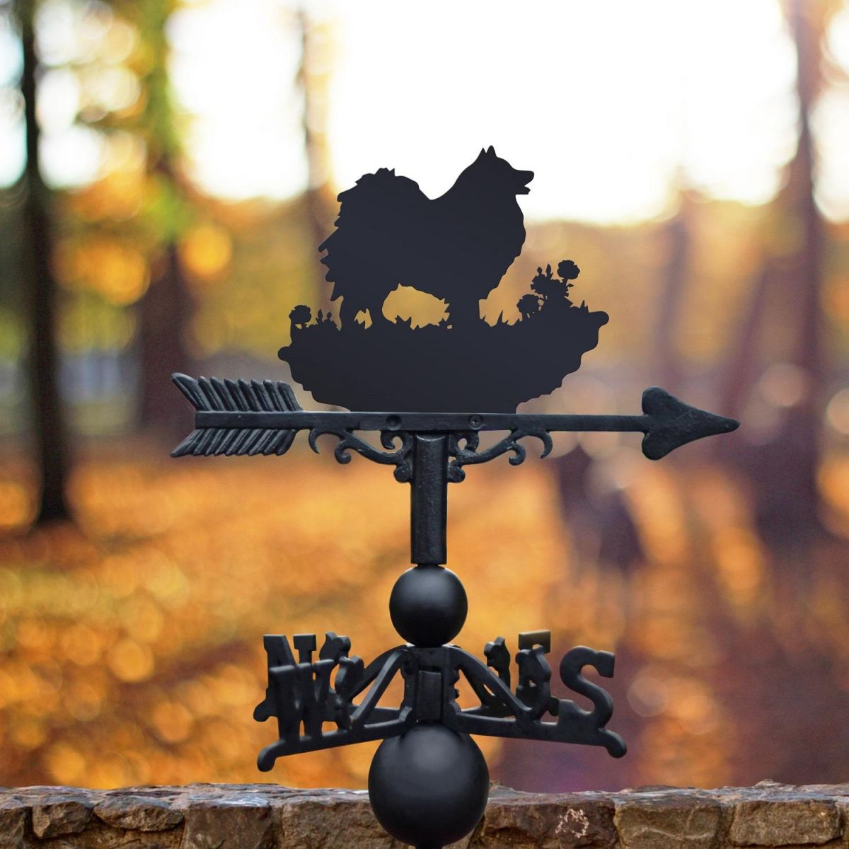 Weathervane with Pomeranian Design  Weathervane with Pomeranian Design