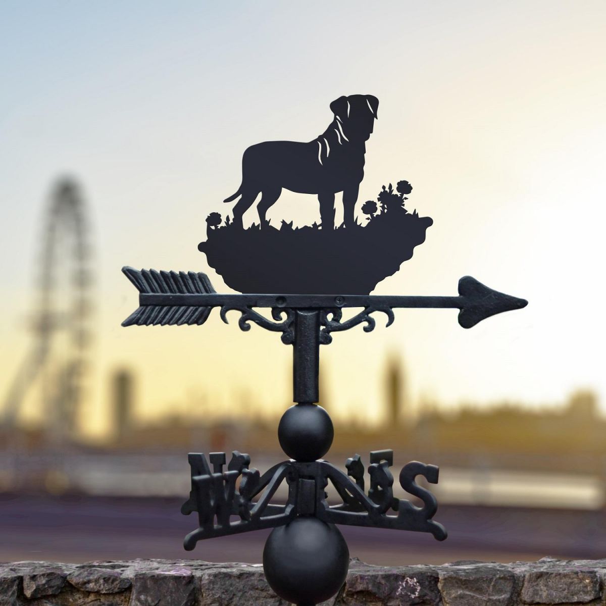 Bullmastiff Weathervane in Black Finish 