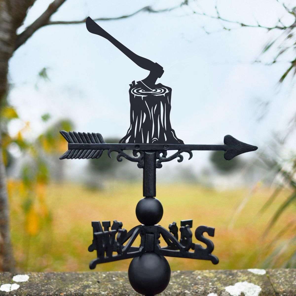 Weathervane with Woodcutter Axe & Tree 