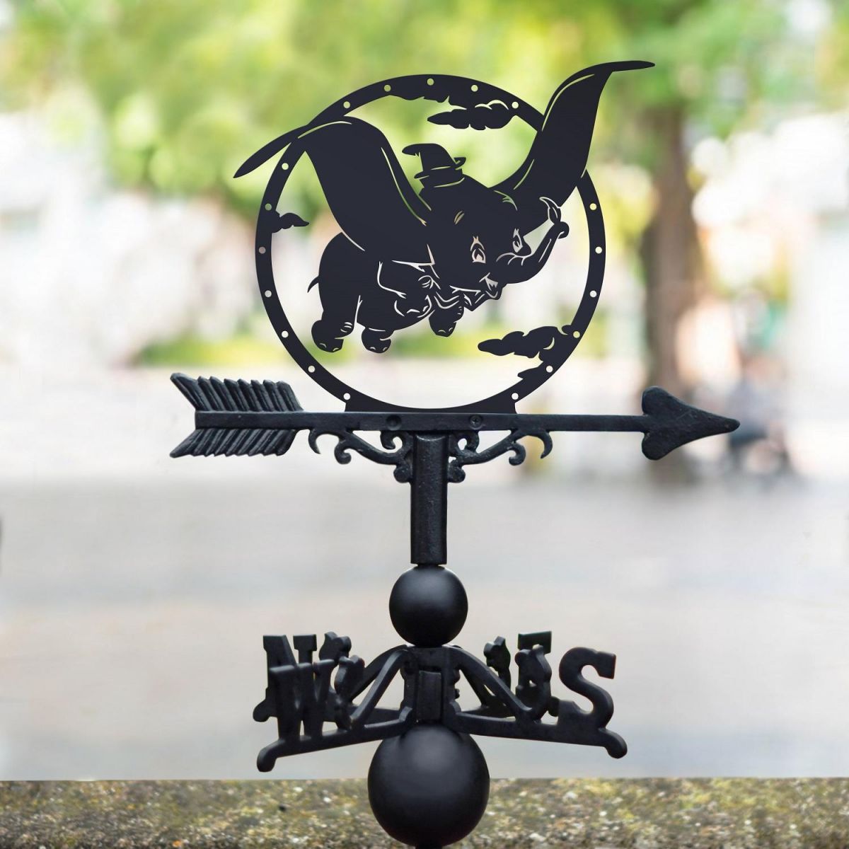 Flying Elephant Weathervane insitu 