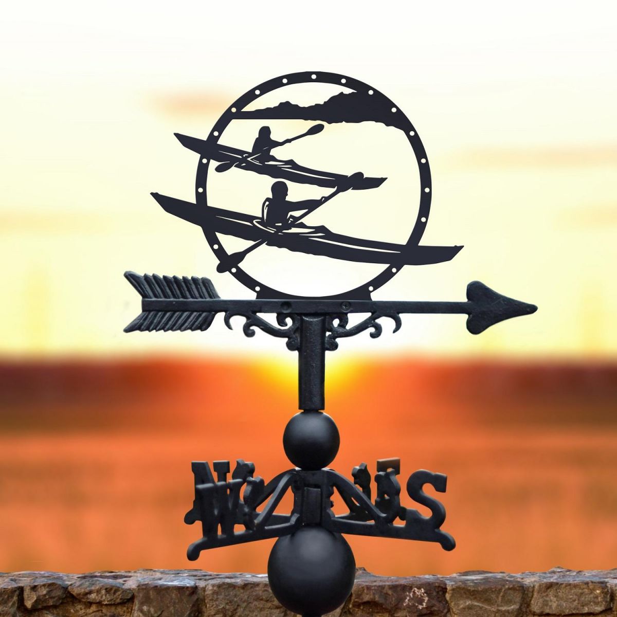 Kayak Weathervane in Outdoor Space 