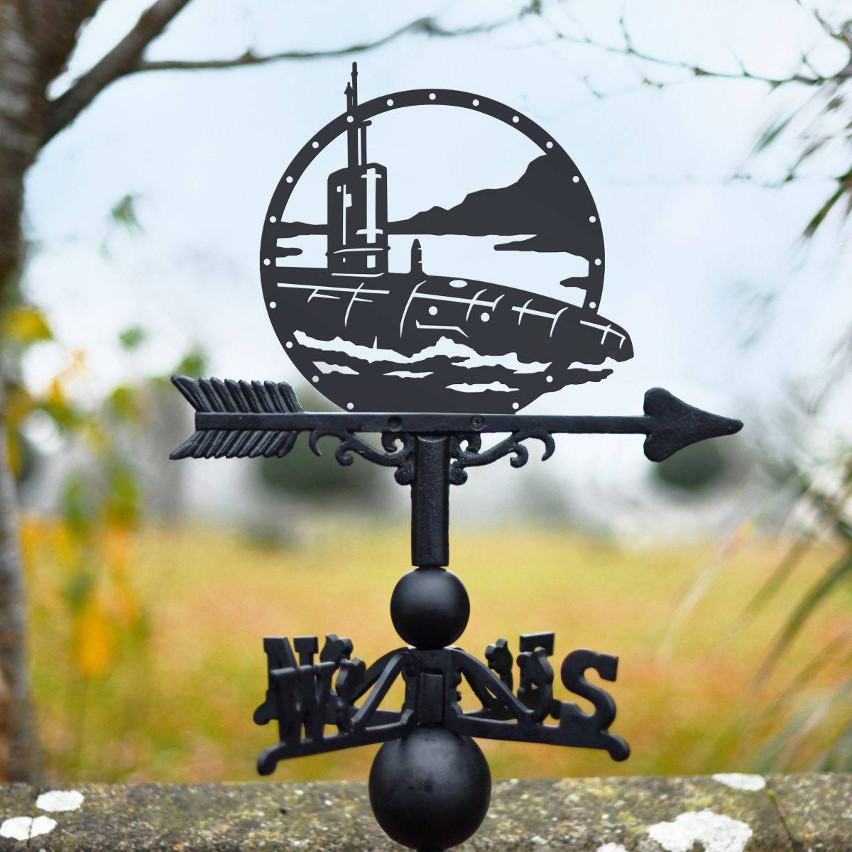 Submarine Weathervane on Background