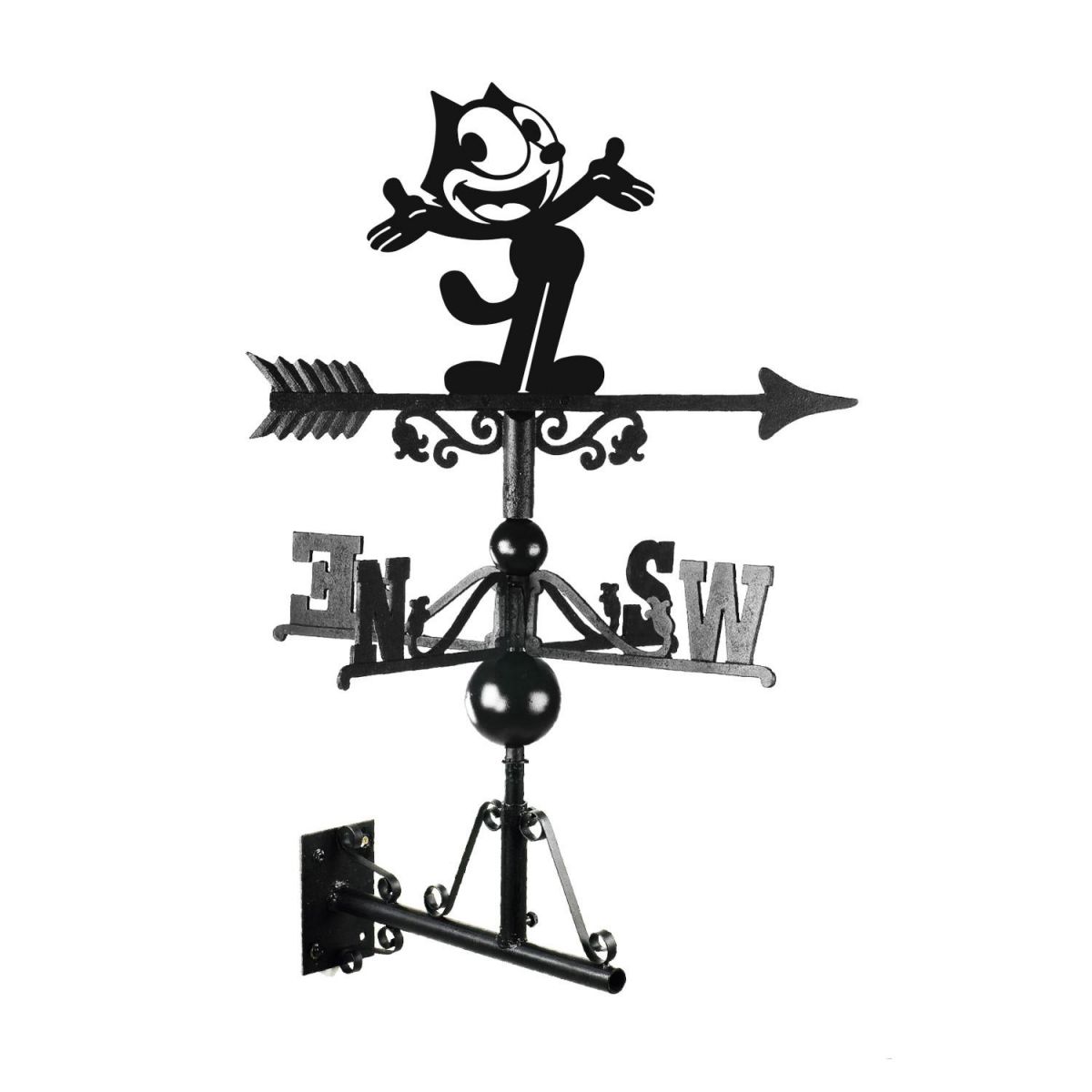Vintage Cartoon Cat Weathervane Mounted