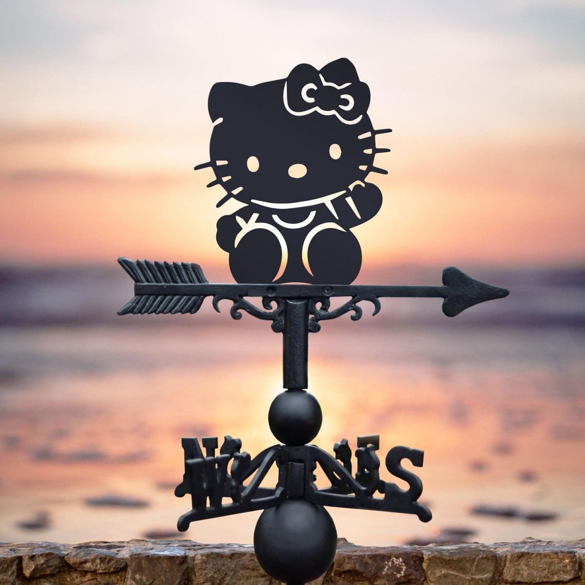 Kitty Weathervane Outdoors