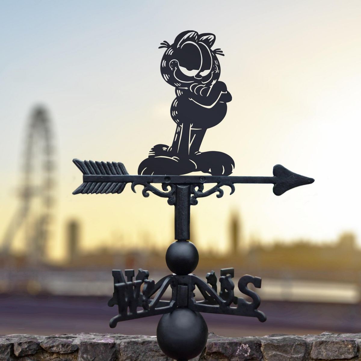 Weathervane of Comic Strip Tabby Cat in London