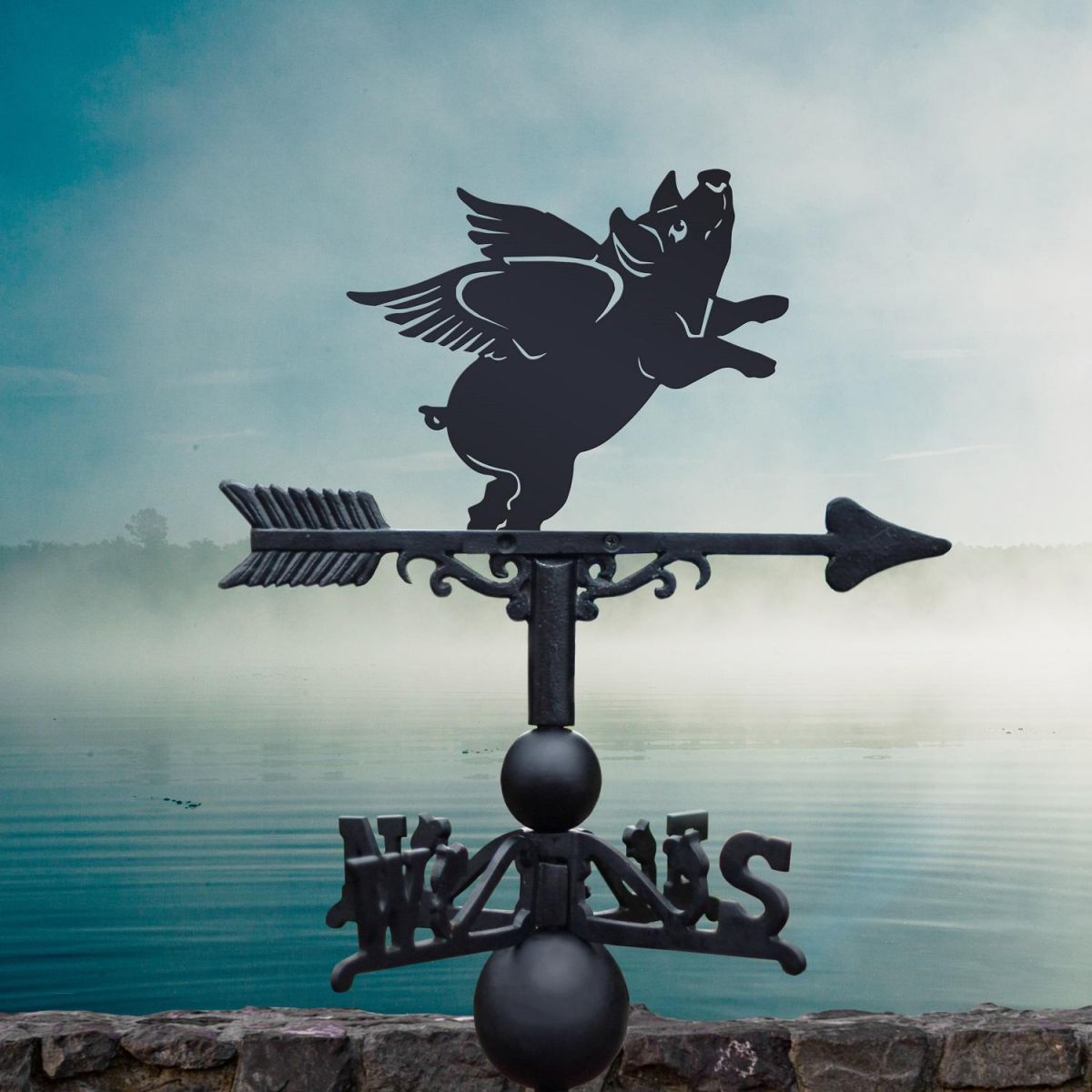 Flying Pig Topper Design on Weathervane 