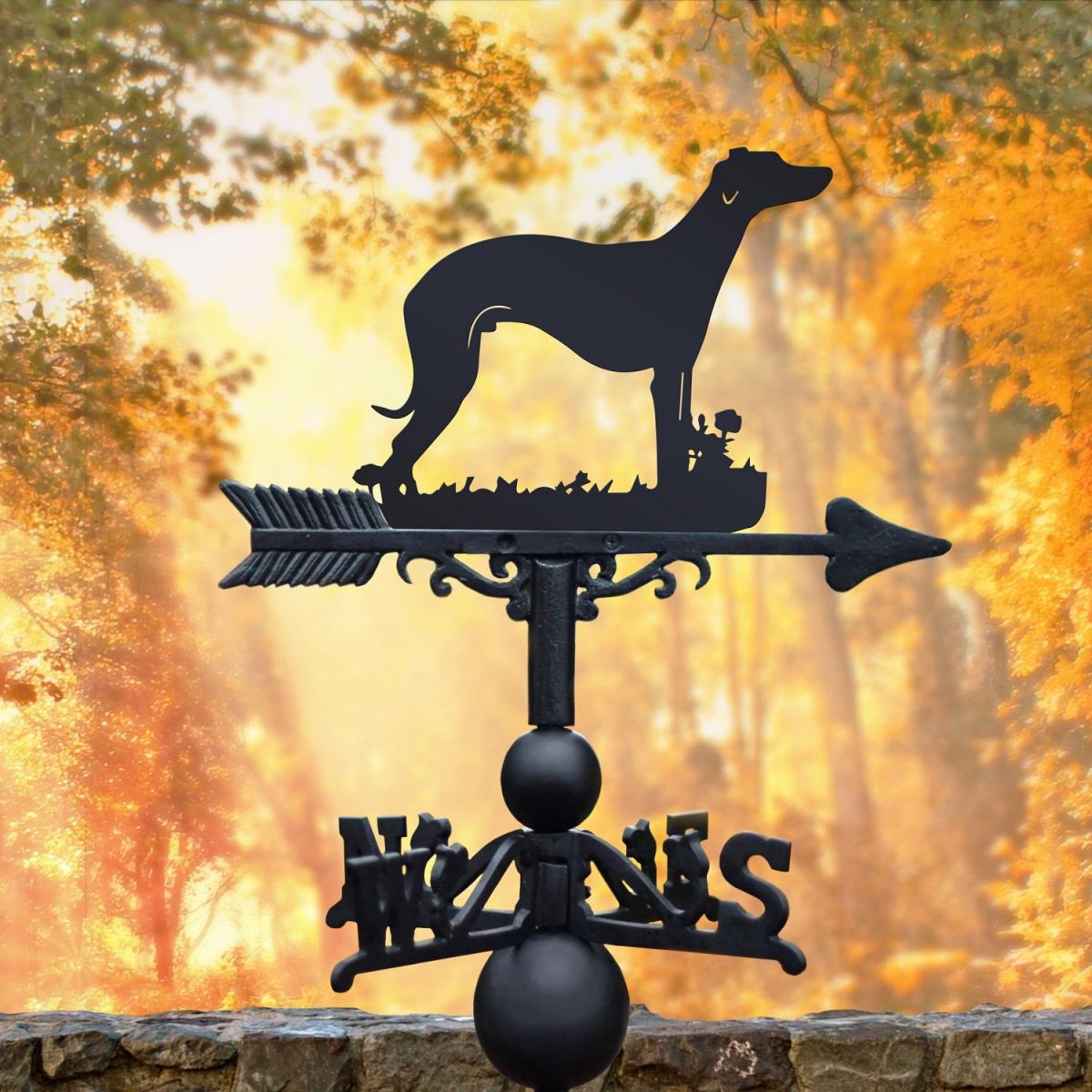 Weathervane Whippet in Woodland Weathervane Whippet in Woodland