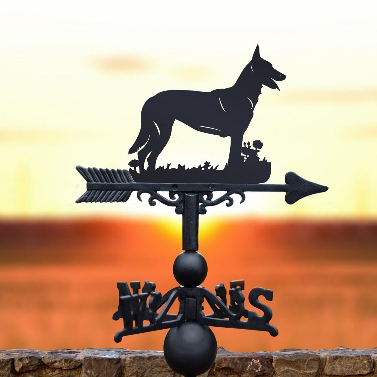 Weathervane with Malinois Belgium Shepherd Design 