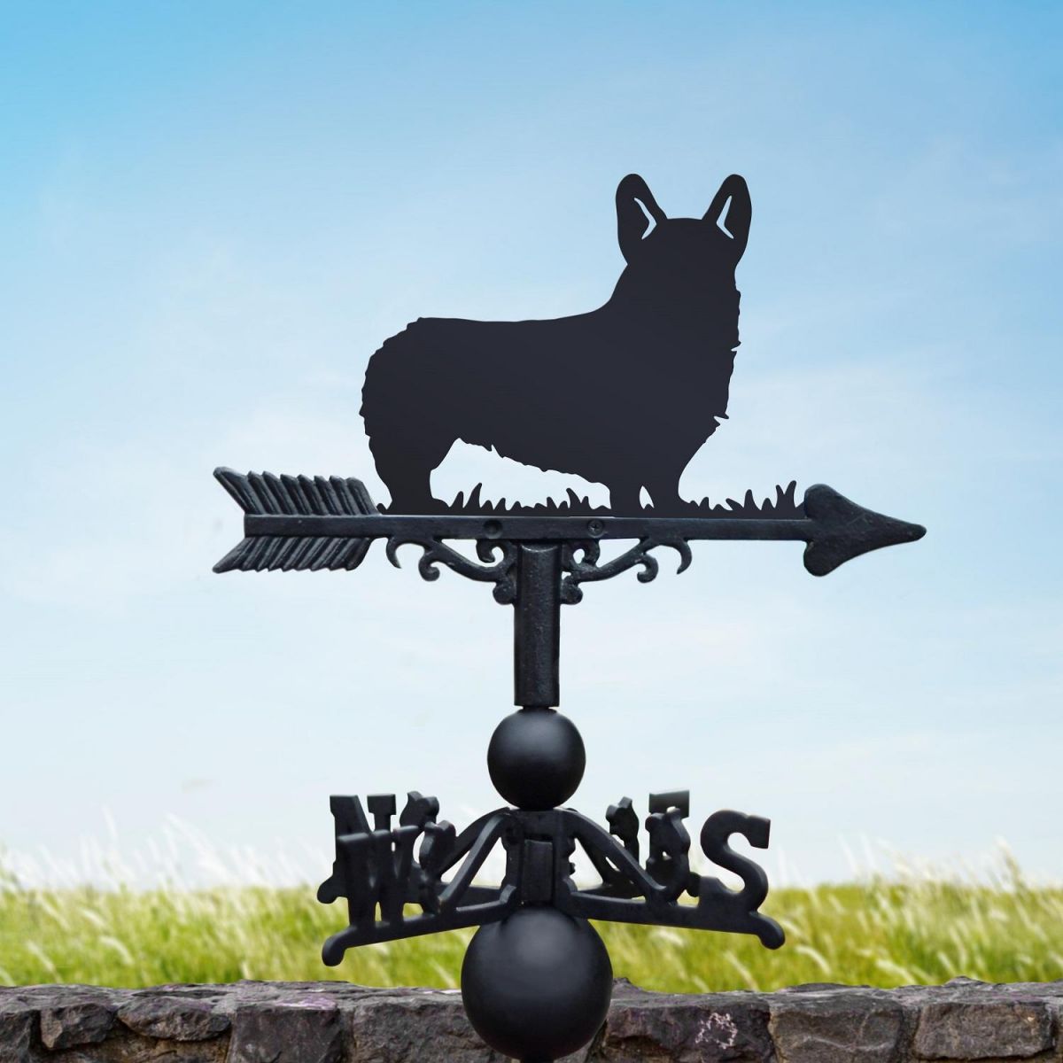 Black Corgi Weathervane 