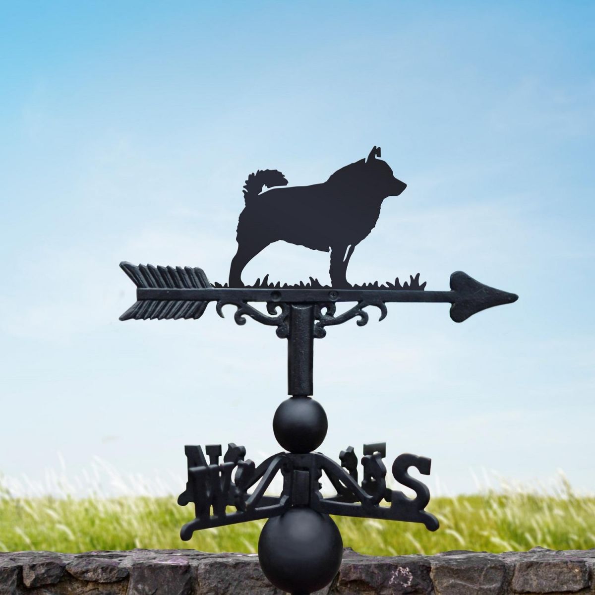 Black Weathervane with Schipperke Design Black Weathervane with Schipperke Design