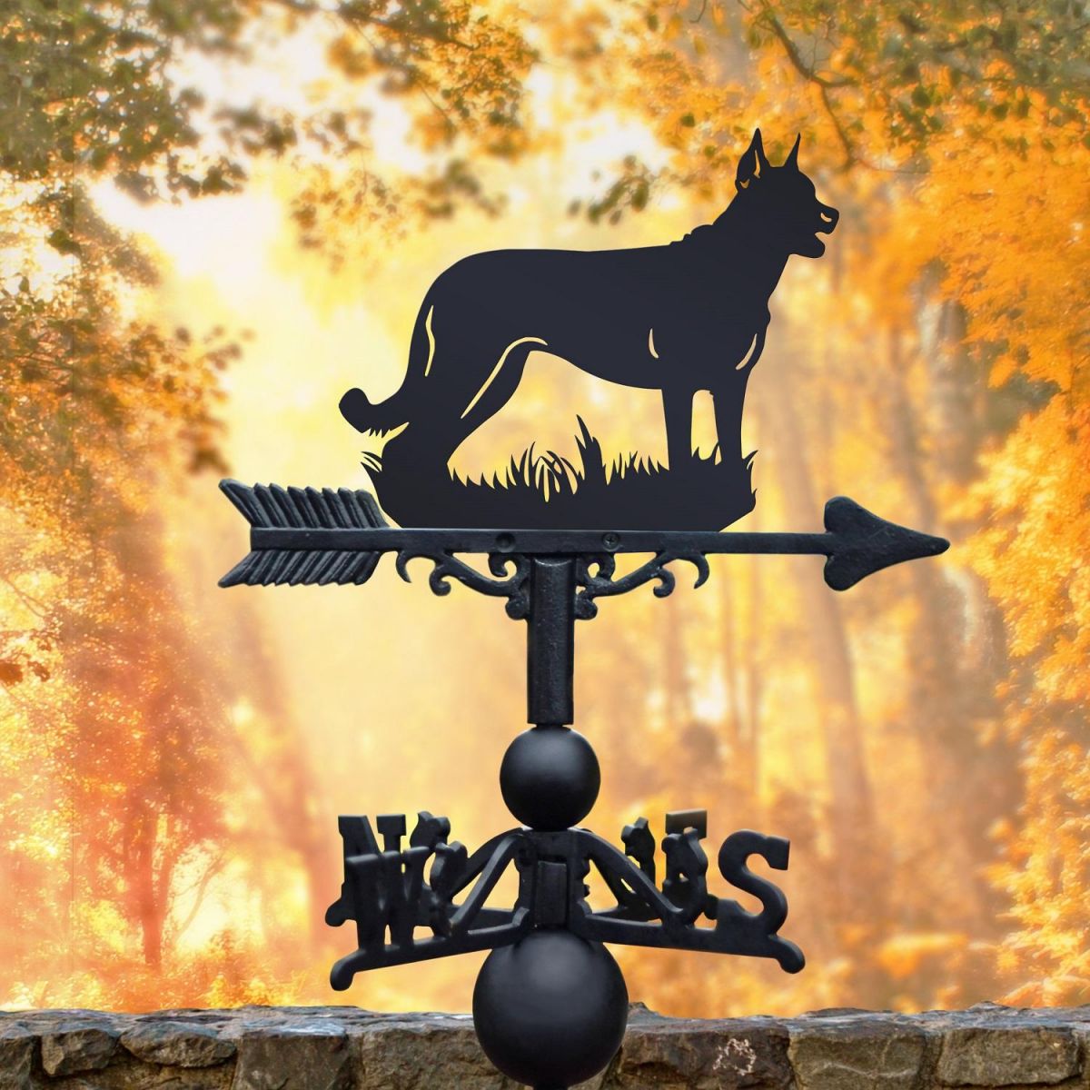 Black Weathervane with Beauceron Design Black Weathervane with Beauceron Design