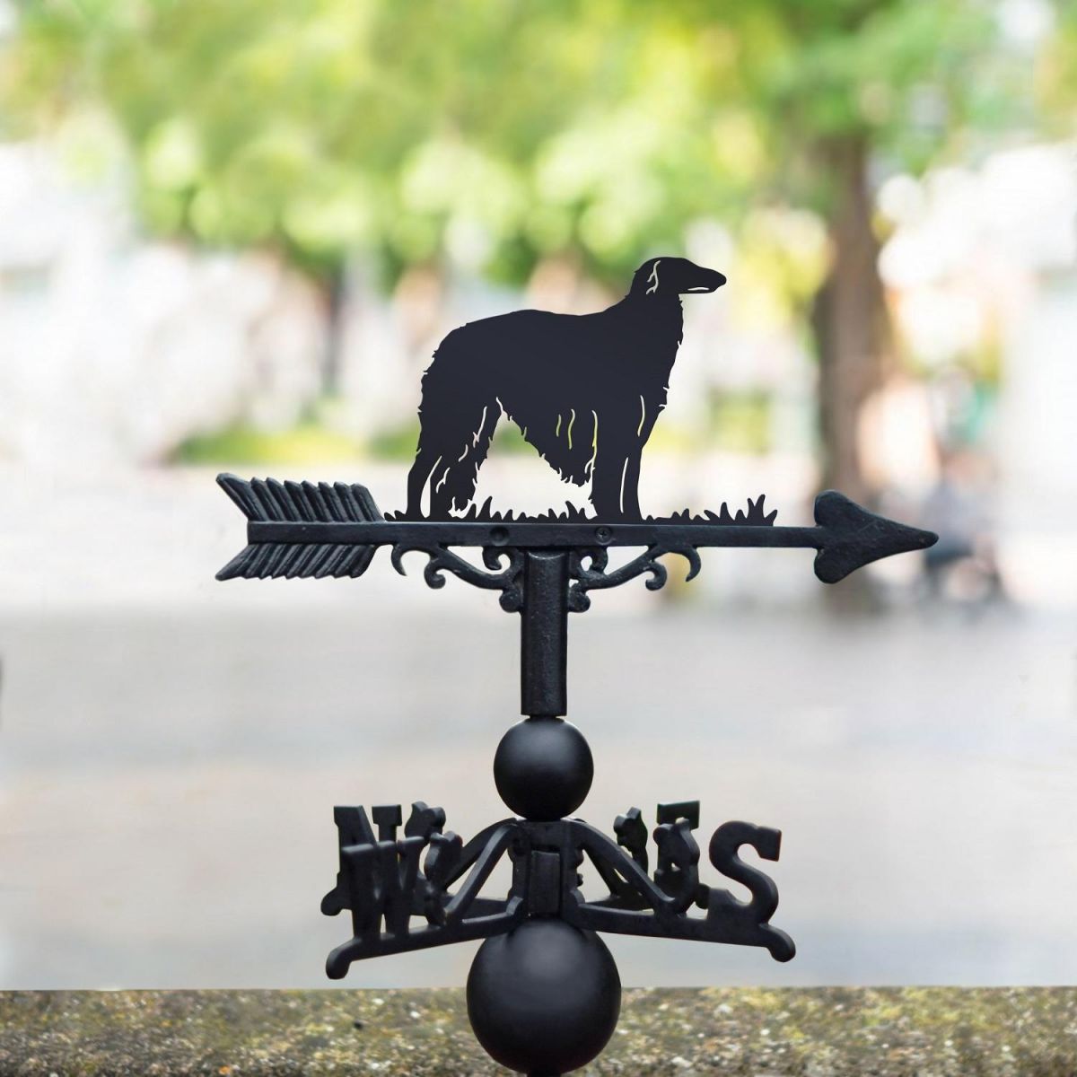 "Borzoi" Dog Weathervane in Black 