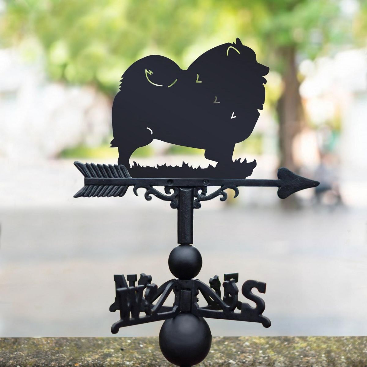 Keeshond Weathervane in Black 