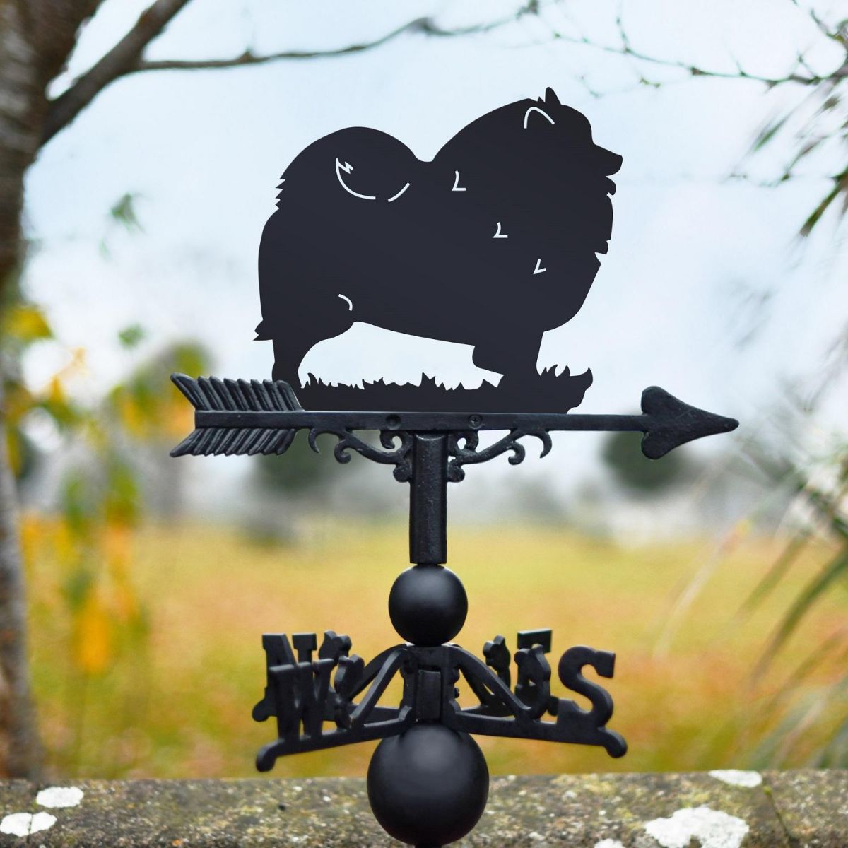 Black Keeshond Weathervane 