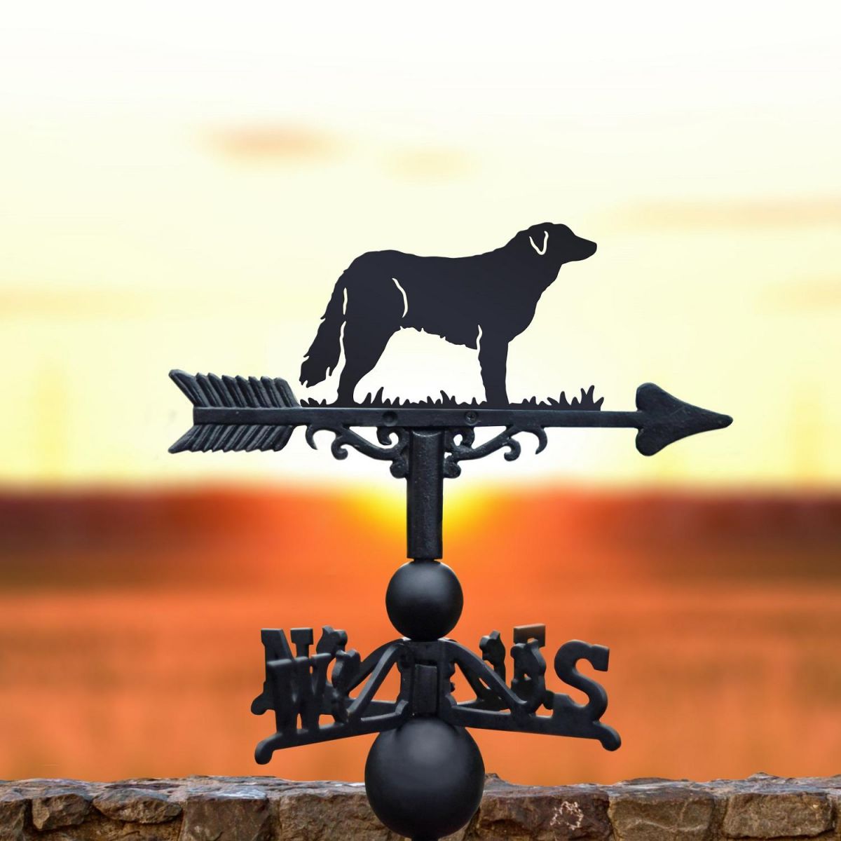 Black Weathervane with Hungarian Kuvasz Design 