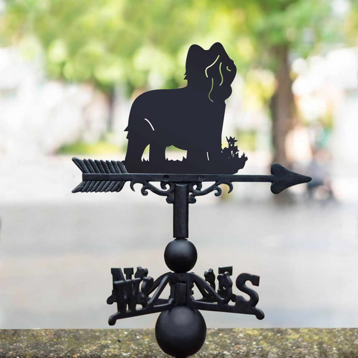 "Briard" Dog Weathervane in Black