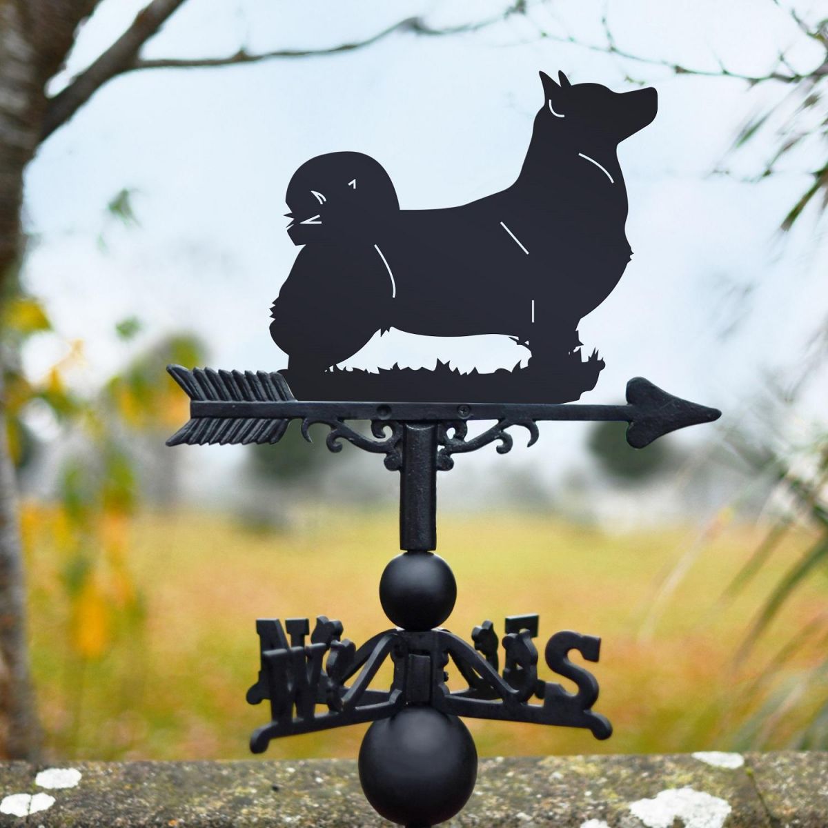 Swedish Vallhund Weathervane in Black Swedish Vallhund Weathervane in Black