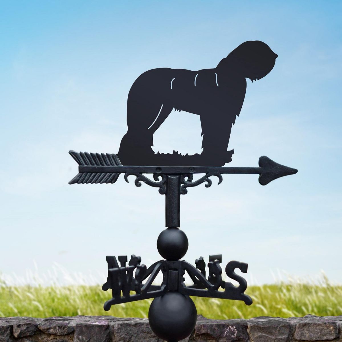 Bergamasco Sheepdog Weathervane in Black 