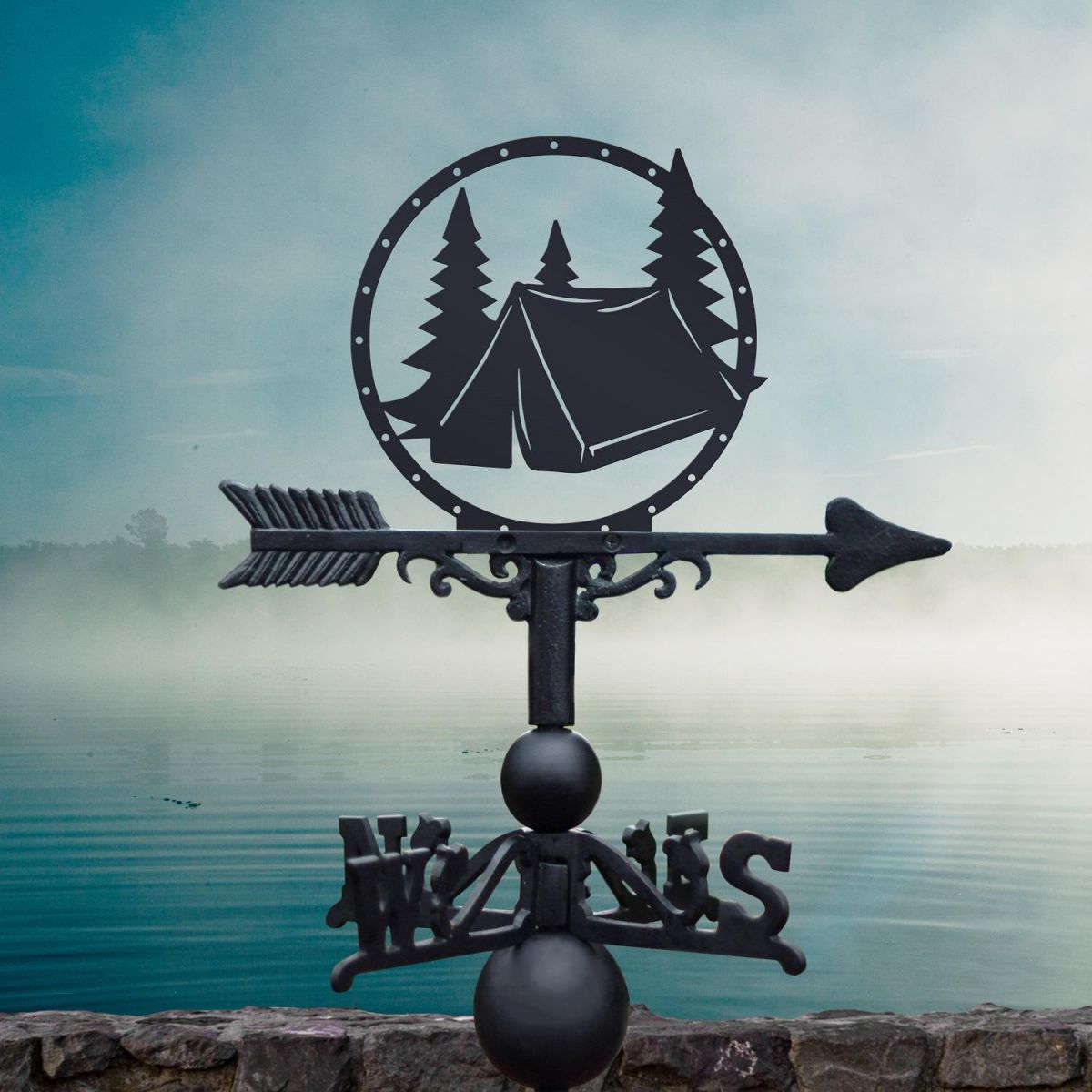 Weathervane with Camping Design 