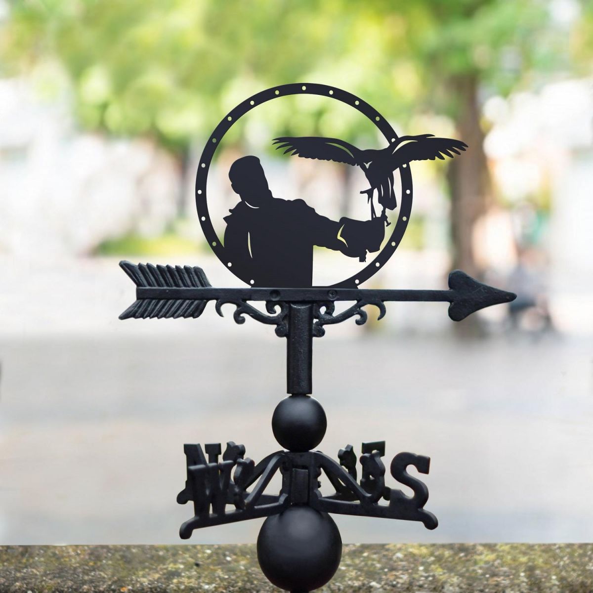 Falconry Weathervane in Black 