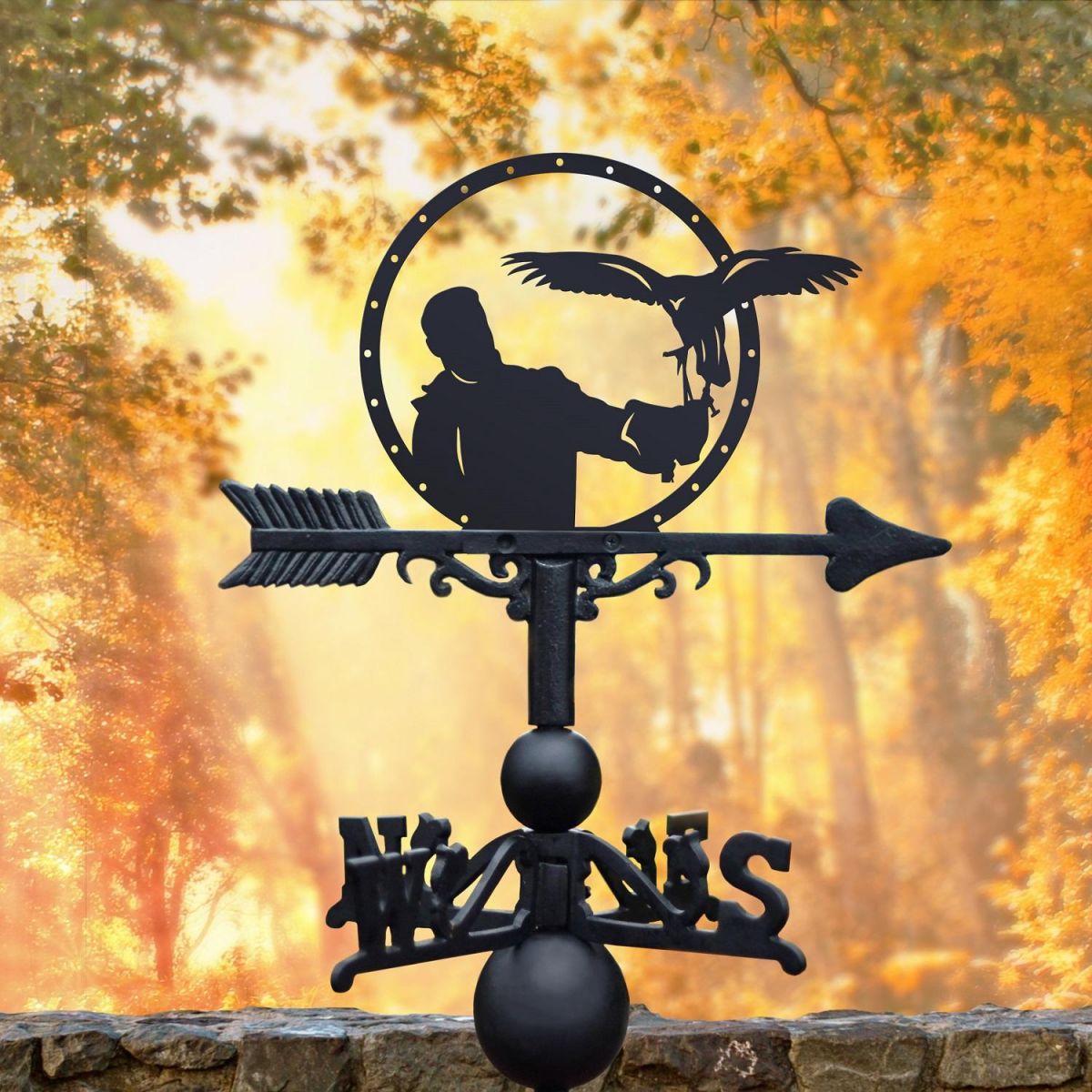Falconry Weathervane in Black 